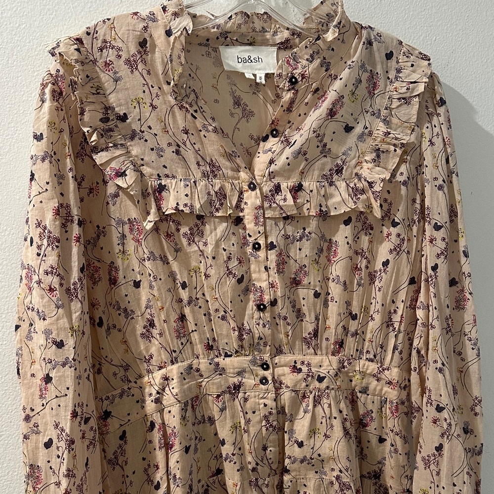 Ba&sh Beige Belle dress nude size 3 or US 8 cotton lined